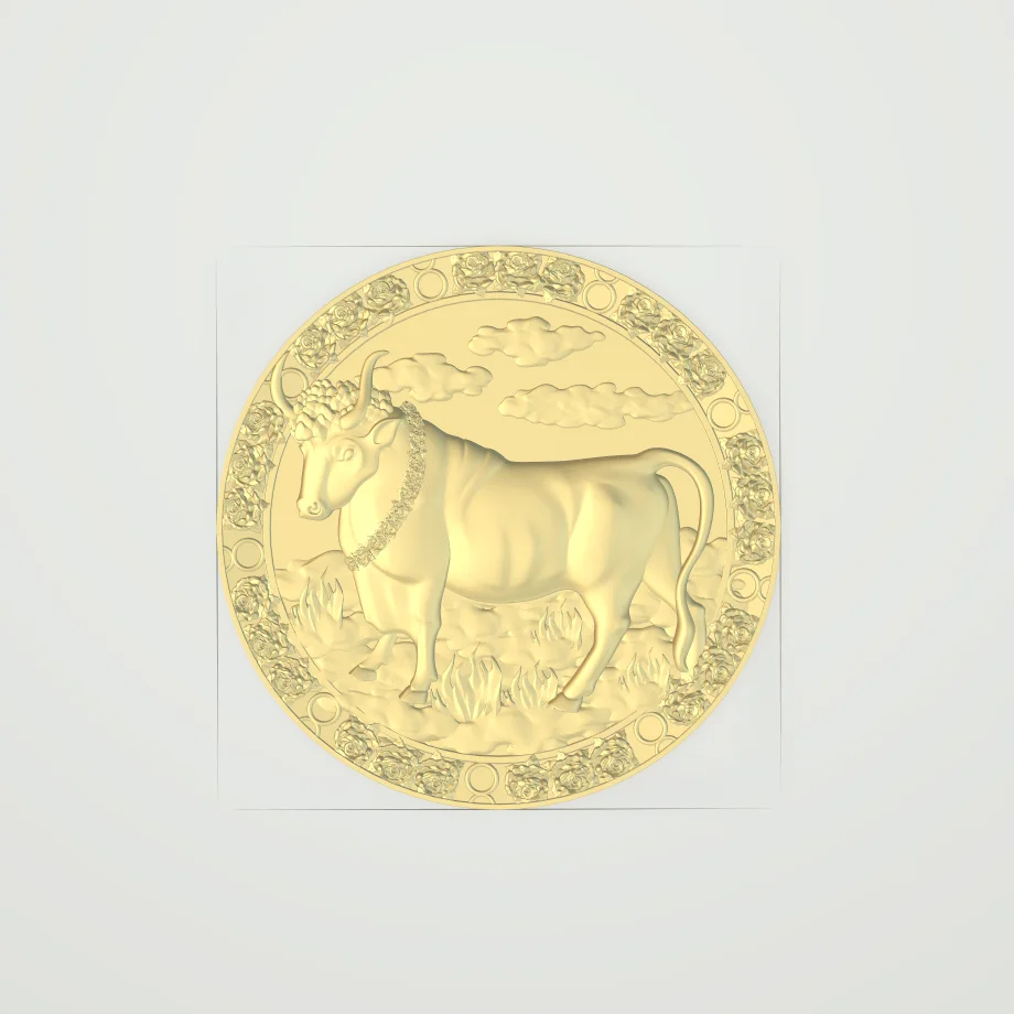 Зодиак теленок знак козла рельеф STL формат ЧПУ резьба Aspire ArtCAM Type3 дизайн 3D