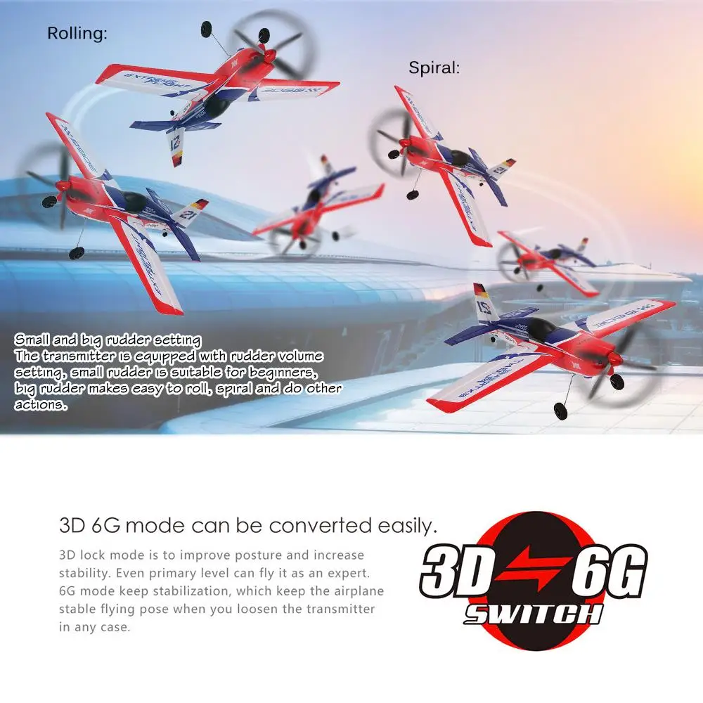 XK Airplan A430 2.4G 5CH Brushless Motor 3D6G System RC Airplane 430mm Wingspan Plane Model EPS Aircraft Compatible S-FHSS RTF | Игрушки и
