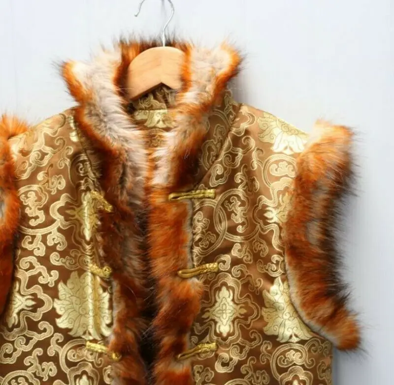 Древний китайский император дворцового музея зимний жилет из искусственного