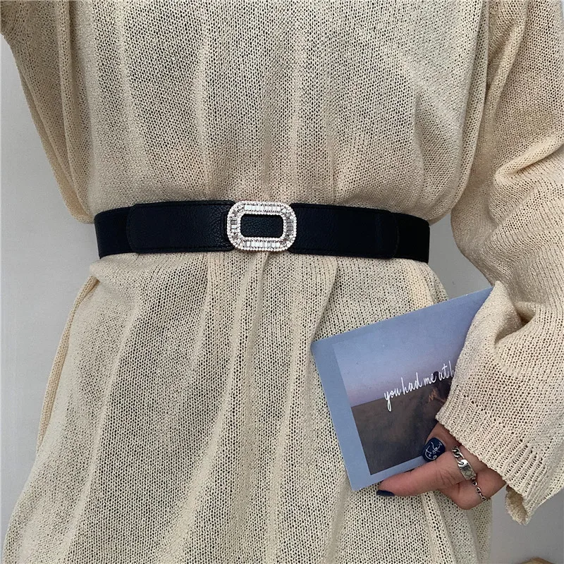 

Женский эластичный пояс в Корейском стиле украшение для пояса платье свитер пальто со стразами универсальный модный пояс