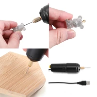 1 set 2 drills mini electric drill handheld for pearl epoxy resin jewelry making diy 5v usb data cable wood craft tools