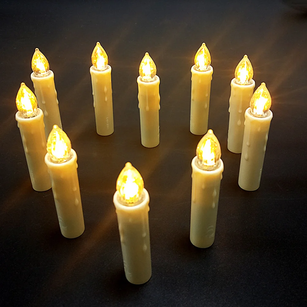 

10pcs Christmas Candle Lamp Electronic LED Light Scene Layout Lamp White