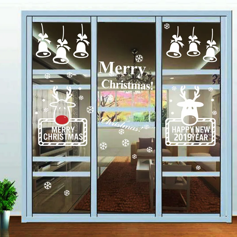 Веселые рождественские колокольчики наклейки на стену христианское украшение