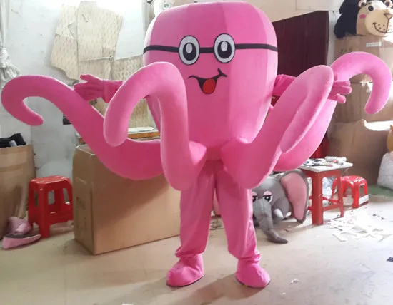 

Pink Octopus Mascot Costume Custom Fancy Costume Ocean Animal Anime Mascotte Theme Fancy Dress Halloween Carnival Party Events