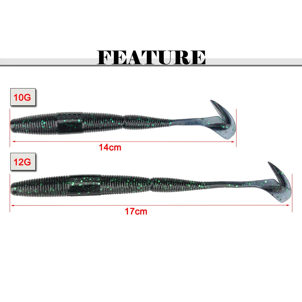 Spinpoler ниндзя хвост червь утонченность черви скручивания приманка Tail Grub для