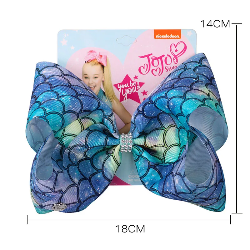 7 &quotJoJo Siwa Русалочка лента с принтом банты для волос детей ручной работы со