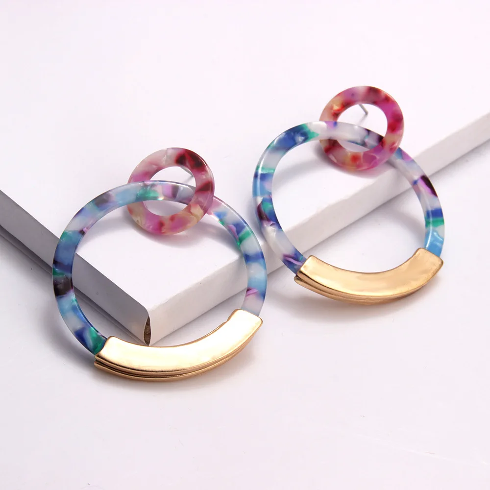 Женские акриловые серьги-подвески в богемном стиле 2020 винтажные металлические