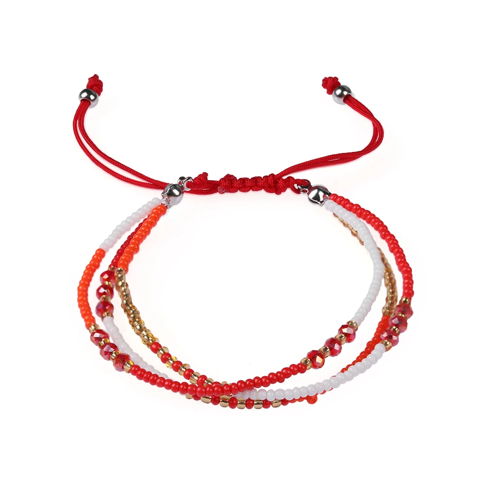 Многослойный богемный Браслет цветной плетеный браслет ручной работы Круглый из