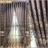 chenille curtains for living dining room bedroom european embroidered curtains custom fashion voile morden tulle curtains