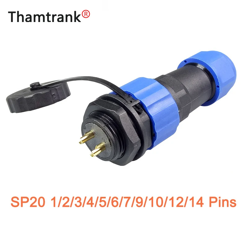 10 комплектов SP20 водонепроницаемый авиационный разъем 2/3/4/5/6/7/8/9/12 шпильки IP68 20 мм