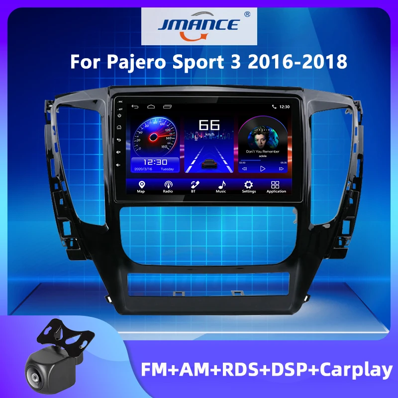 

JMANCE For Mitsubishi Pajero Sport 3 2016 - 2018 Car Radio DSP Carplay RDS FM AM Multimedia Video Player Navigation GPS