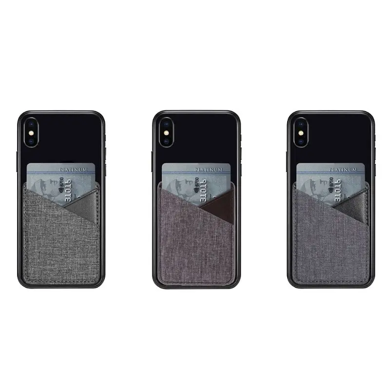 

Slim Canvas Mobile Phone Wallet Credit ID Card Holder Adhesive Pocket Sticker