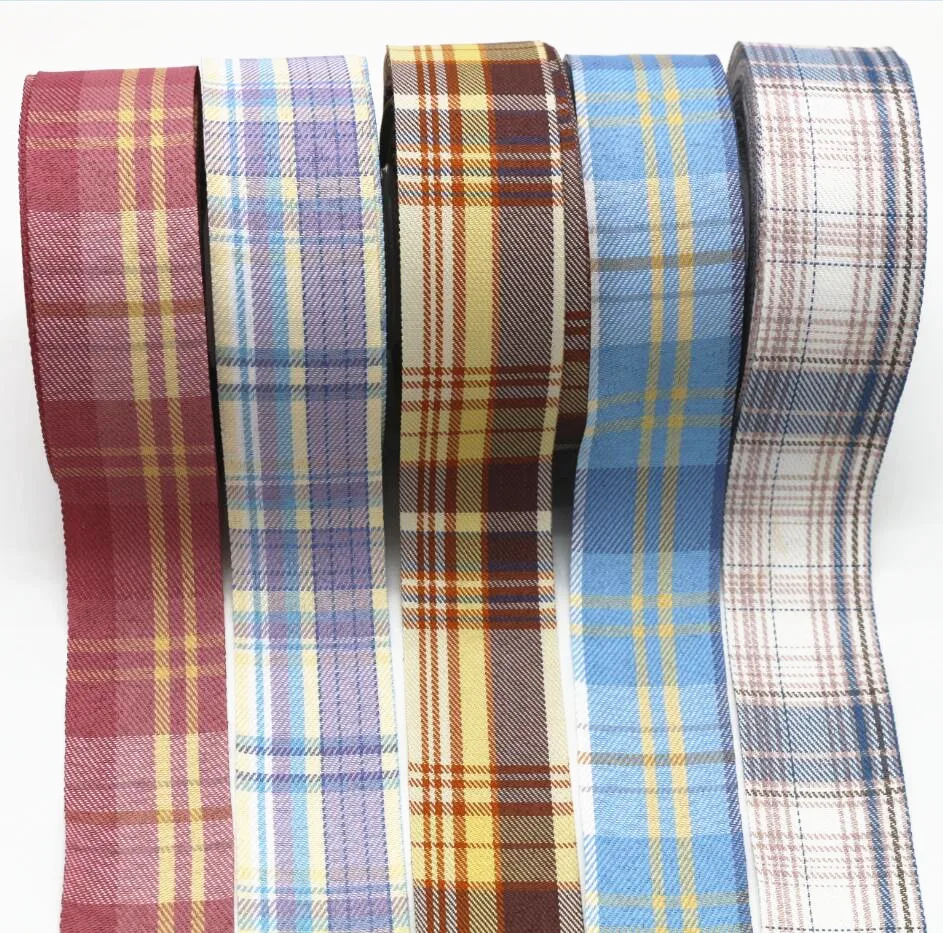 

25 yards/4cm check plaid griddle ribbon DIY handcrafted material headdress hair bows clothing material 40mm