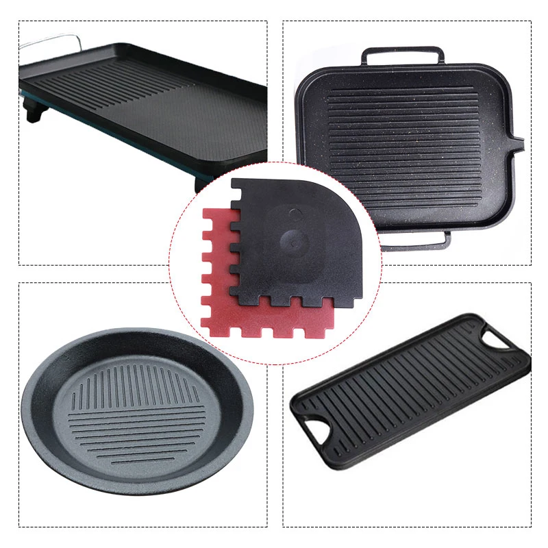 2pcs Set Durable Grill Pan Scrapers With Silicone Hot Handle Holder Cookware Kitchen Cleaning Oil Dirt Scraper Cleaner Drop Ship | Дом и сад