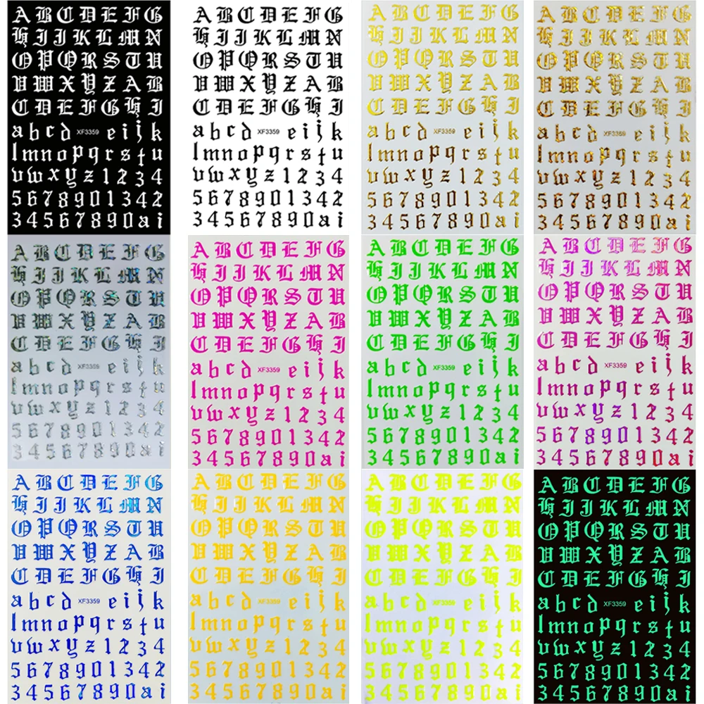 12 шт. переводные наклейки для ногтей с буквами алфавита | Красота и здоровье