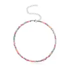 Женское Ожерелье-чокер ручной работы, богемное разноцветное ожерелье-цепочка с бусинами, летнее Ювелирное Украшение XL1089