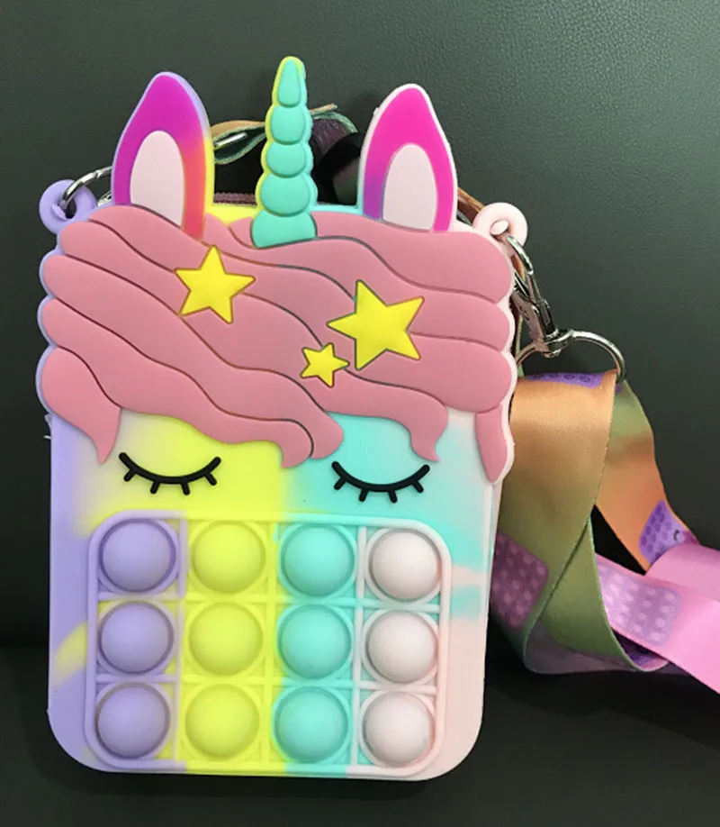 

Hot Fidget Toys Push Bubbles Toy Rainbow Unicorn Poppy Playtime Coin Purse Wallet Ladies Bag Silica Simple Dimple Crossbody Bag