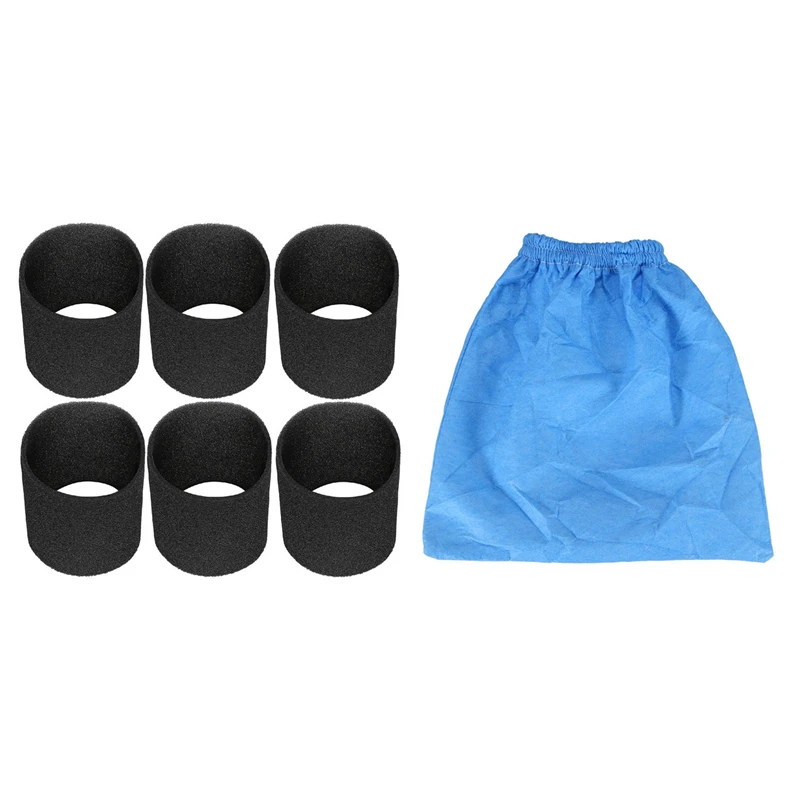 

5PCS for Karcher MV1 WD1 WD2 WD3 SE4001 Filter Bag & 6X for Karcher Wet and Dry Foam Filter MV 1 WD 1 MV1 WD1 KAR Filter