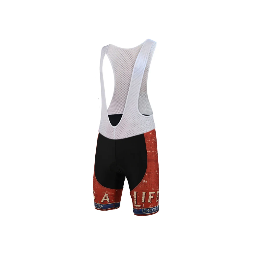 men life is a beautiful ride cycling set cycling wear summer short sleeve cycling clothing 9D gel pad bib pants braetan - Цвет: style photos