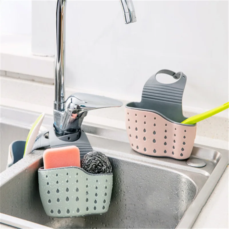 

Home Storage Drain Basket Kitchen Sink Holder Adjustable Shelf Soap Sponge Rack Organizers Container Novel Kitchen Accessories
