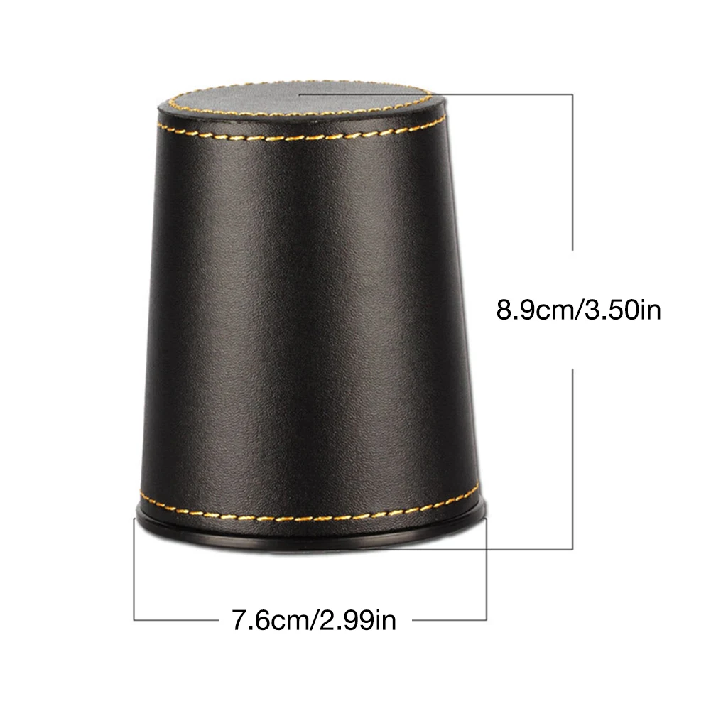 

Dice Cup Set With 5 Dices PU Leather Stable Sturdy Comfortable Hand Feeling Dice Cup Set For Bar Entertainment Family Gatherings