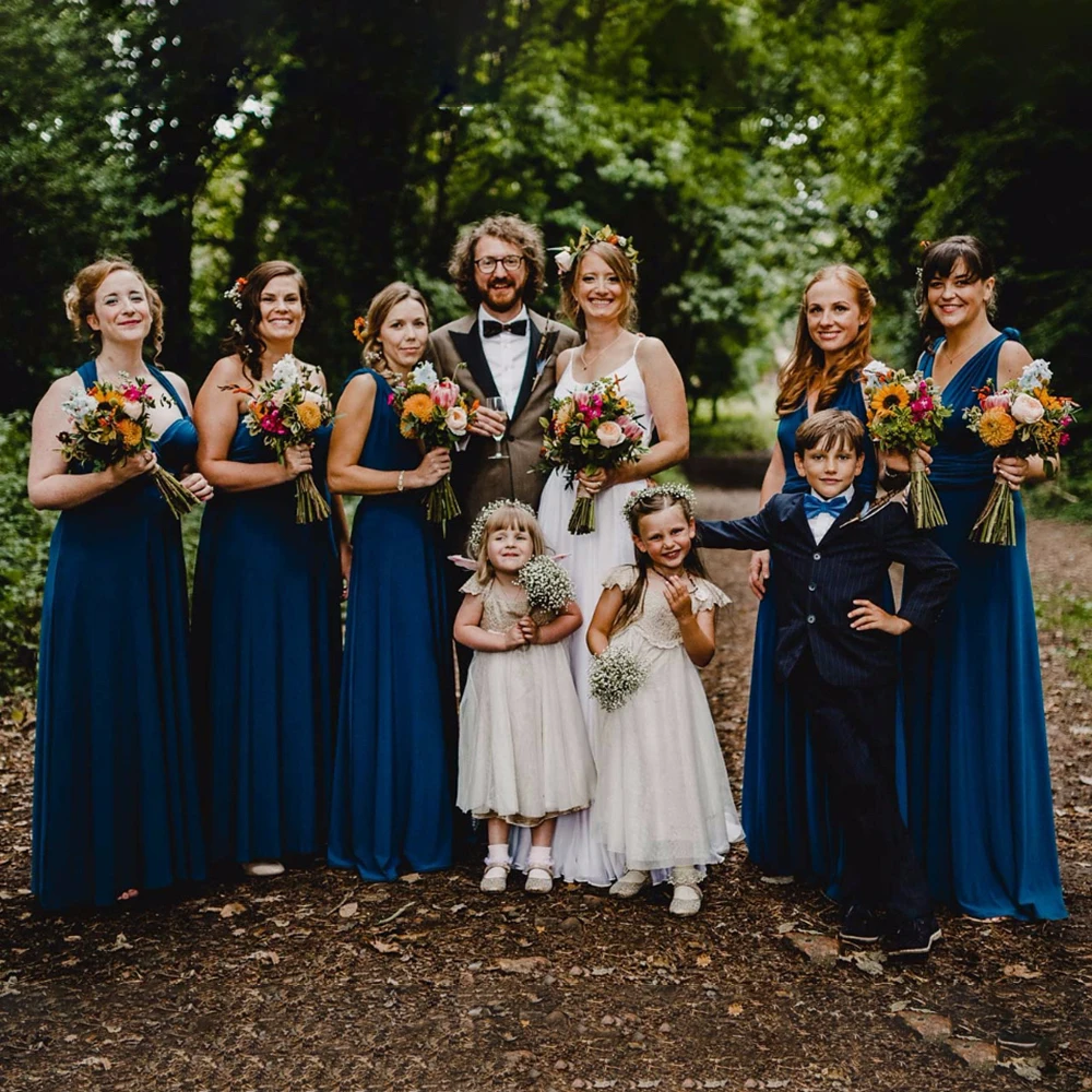 Платье макси для подружки невесты платье-трансформер из спандекса а-силуэт