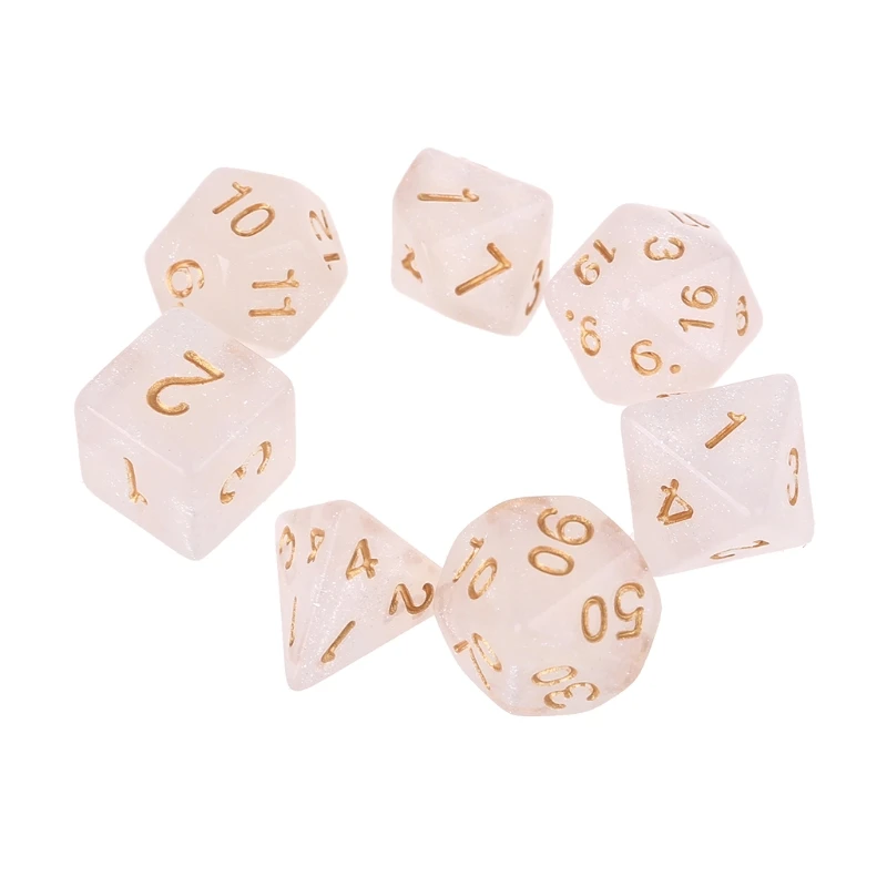 7 шт. D20 акриловые полигедральные игральные кости блестящие двухцветные