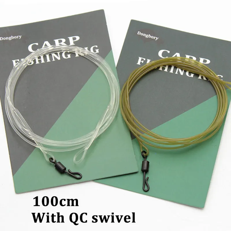 

100cm Carp Fishing Fluorocarbon Line For Rig Kit Carp Swivels Carp Line Group Fishing Line Loop Fishing Accessories