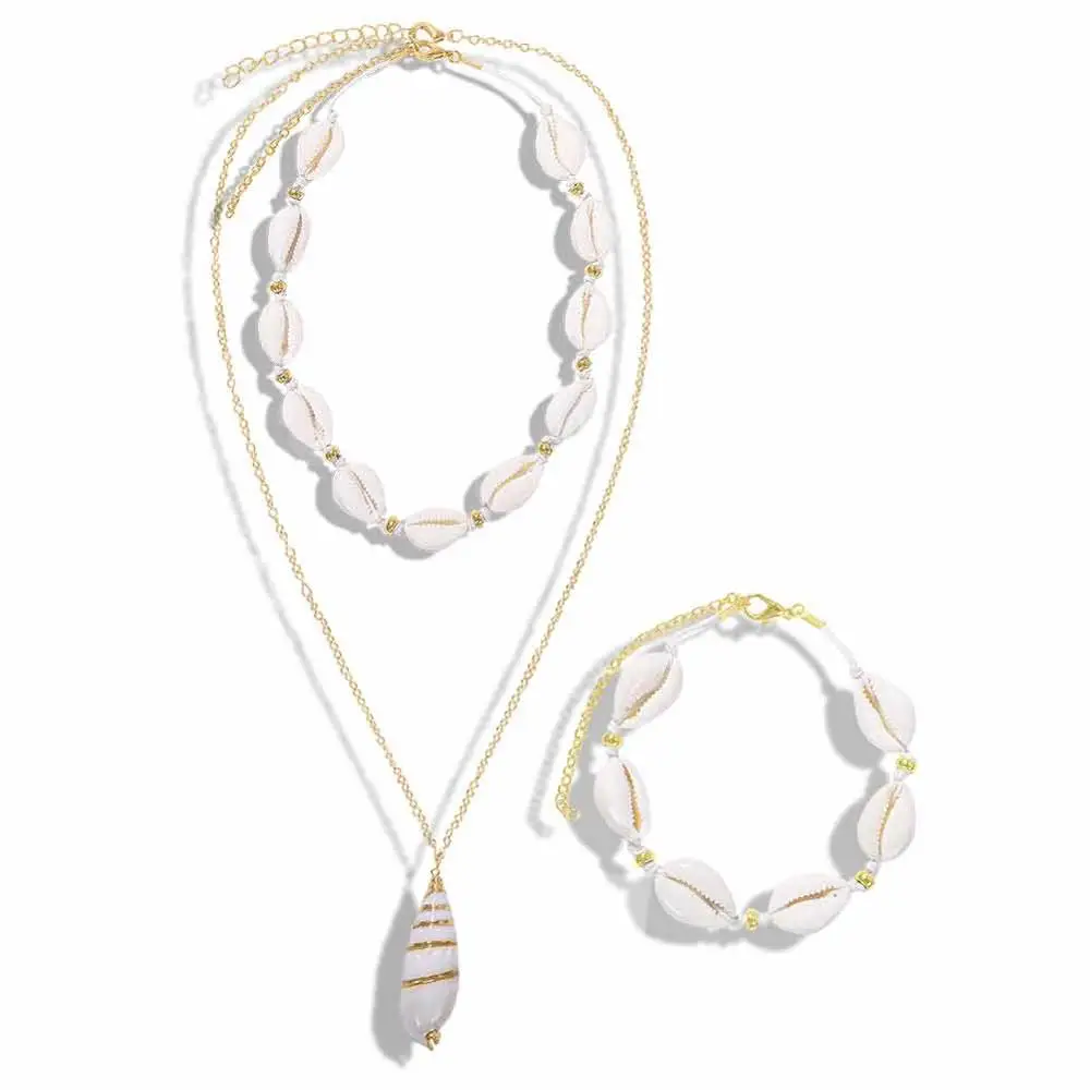 Dvacaman Boho красочные 2 шт./компл. бусы цепочка из нержавеющей стали этнические Многослойные Колье чокер с бусинами для женщин вечерние ювелирные изделия - Окраска металла: set10