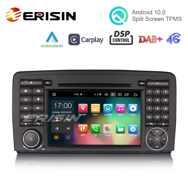 Erisin ES8181R 7 &quotAndroid 10 0 автомобильный DVD плеер для Mercedes Benz R Class W251 CarPlay &amp Auto GPS DAB + DSP OBD