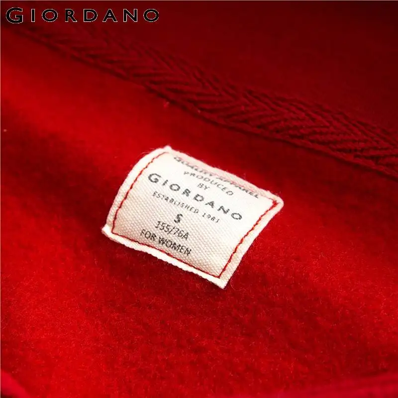 Giordano Для женщин пальто с капюшоном и длинным рукавом с флисовой подкладкой; толстовка с капюшоном с завязки на одежде Mujer Kanga карманом Теплые Топы 05329782