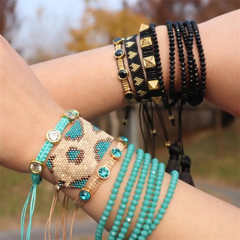 

ZHONGVI Miyuk Leopard Bracelet For Women Jewelry Wholesale 2021 Fashion Boho Braided Pulseras Jewellery Bracelet For Lady Gifts