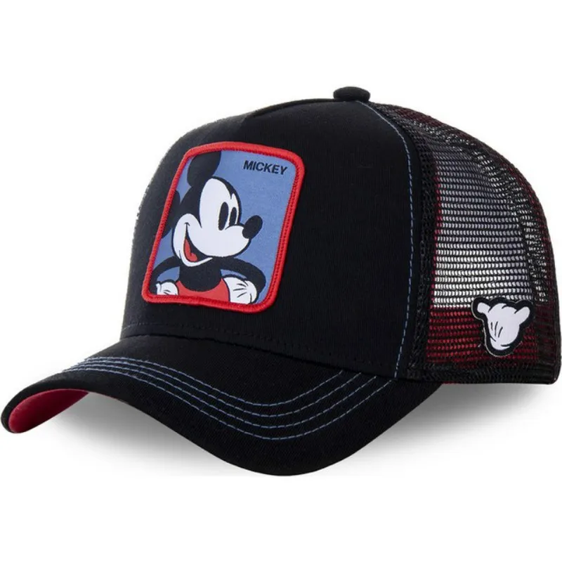 

New Anime Cartoon Mickey Minnie DONALD Duck Spiderman Snapback Cotton Baseball Cap Men Women Hip Hop Dad Mesh Trucker Hat black