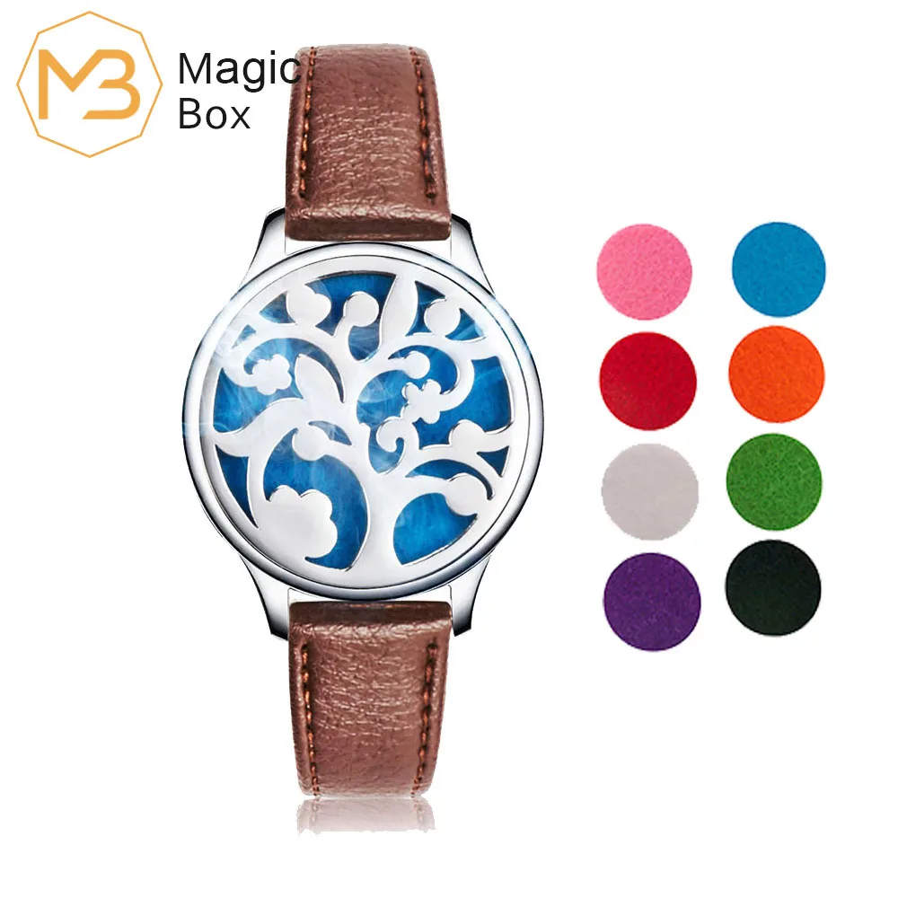 Кожаный браслет с диффузией эфирного масла для ароматерапии в маленькой коробке