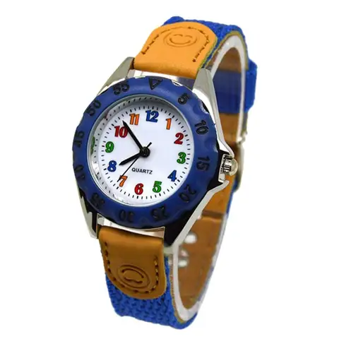 часы детские наручные длчасы детские наручные Милые кварцевые часы для мальчиков и девочек, детские часы с тканевым ремешком, часы для студентов, наручные часы с цветным циферблатом и цифрами, подарки на день рождения