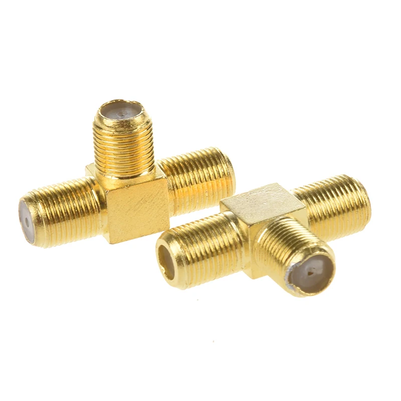 SODIAL(R) 2шт F Female to Two female Jack Triple T RF Adapter Коннектор 3 Way Splitter | Обустройство дома