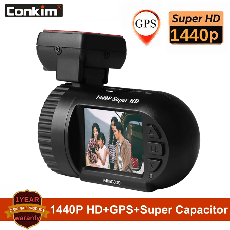 Автомобильный видеорегистратор Conkim Mini 0809 камера Super FHD 1440P регистратор с датчиком
