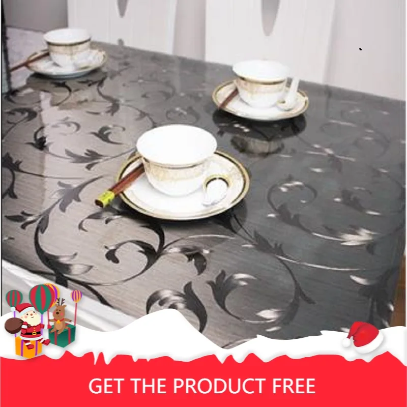 Table coffee table pads colored plastic pvc crystal plate nordic waterproof oil-proof disposable wash ironing tablecloth | Дом и сад