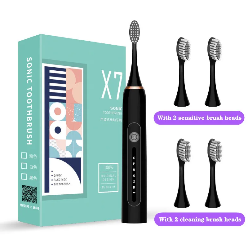 

Ultrasonic Sonic Electric Toothbrush 6 Mode USB Rechargeable Tooth Brushes Adult Electronic Washable Whitening Teeth Brush Set