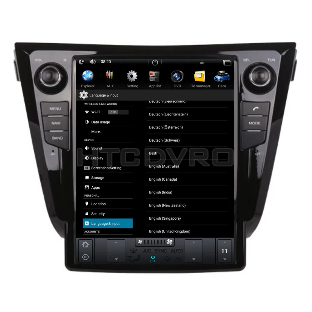 YMODVHT 12 1 дюймов Telsa стиль вертикальный экран четырехъядерный Android 7 2 Гб RAM