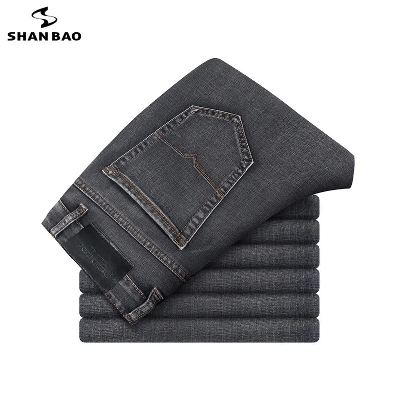 

Really high quality men's straight loose denim jeans 2020 autumn winter brand clothing business casual large size classic jeans