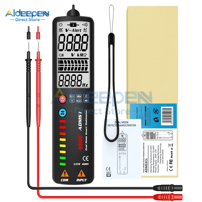 

3 in 1 Digital Multimeter Smart Tester ADMS1CL DC AC Voltmeter+EBTN LCD Voltage Indicator Detector Screwdriver+Hidden Wire Test