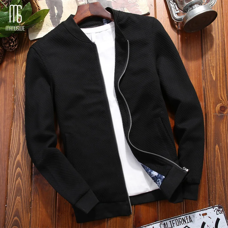 Manoswe тренд винно красный Бейсбольный воротник куртка Бомбер пальто 2020