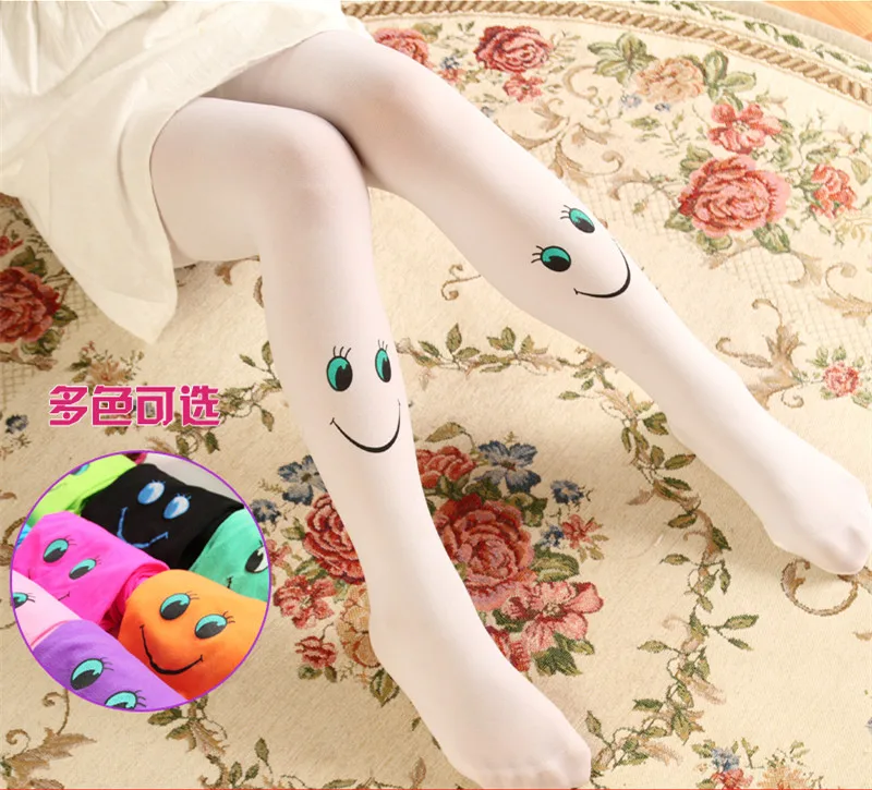 

Baby Girls Tights Cute Smile Face Stockings Stocking Dancing Children Dresses Tights Pantyhose fishnet stockings girls pantyhose