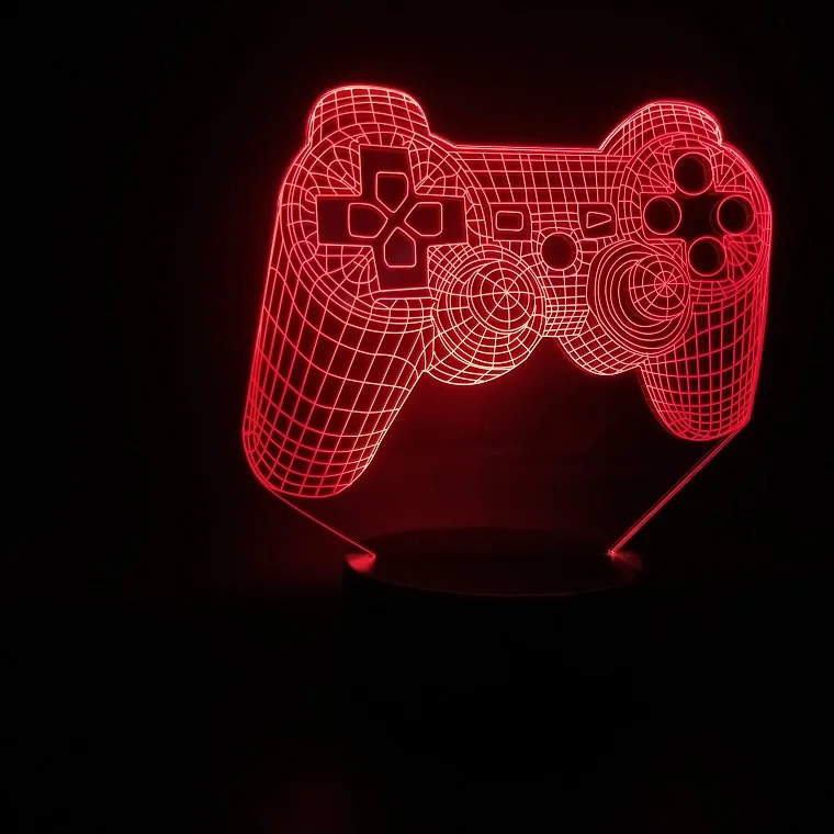 Консоль для фанатов игр многоцветная Настольная Led лампа с голограммой на