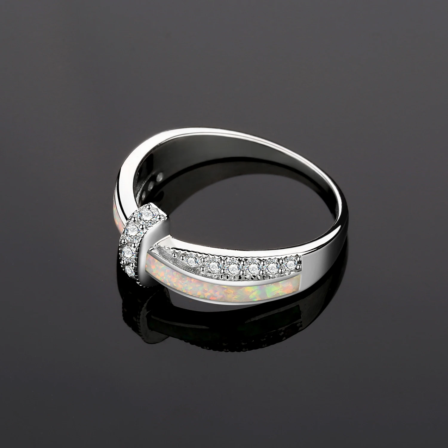 Jewelrypalace Мода создана опала кроссовер кольцо стерлингового серебра 925 подарок для подруги подарок на день рождения Горячая распродажа