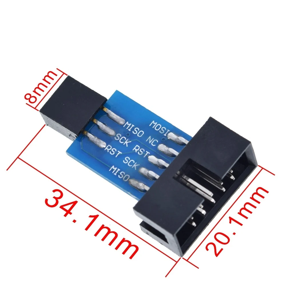 TZT 10 Pin до 6 Pin плата адаптера для AVRISP MKII USBASP STK500 высокое качество