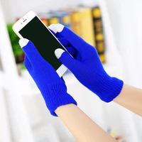new unisex touch screen gloves winter warm wrist gloves monochrome cotton warmer smartphones women men driving glove female