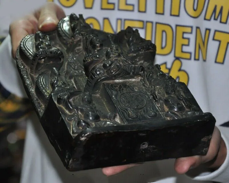 

wedding decoration Old Tibet Temple Bronze Padmasambhava Guru Rinpoche buddha Fokan Statue Shrines