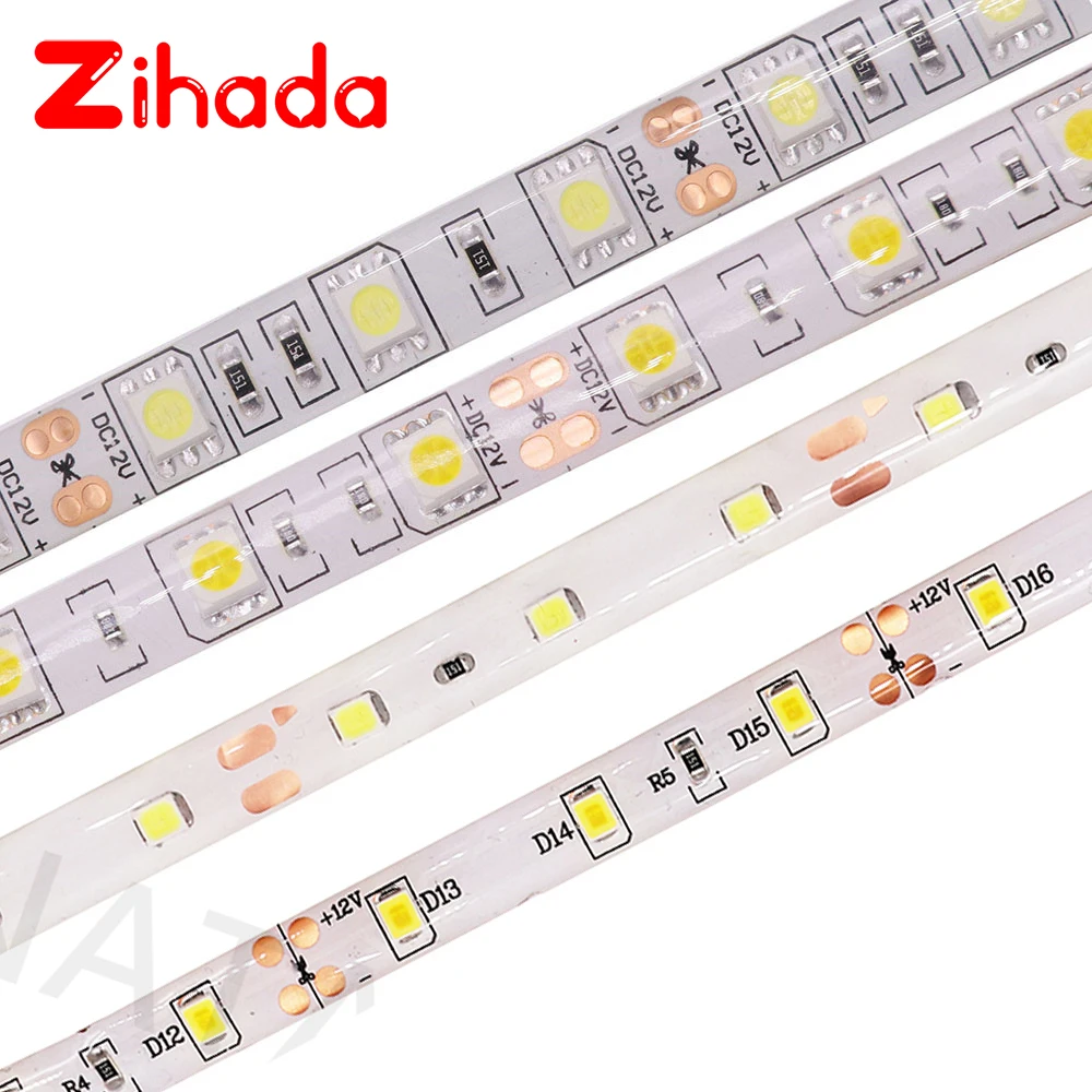 5050 RGB Светодиодные ленты 2835 RGB светодиодный полосы света DC 12V 60 светодиодный s/m Водонепроницаемый гибкие светодиодные ленты светодиодный светильник для внутренней декорации 5 м